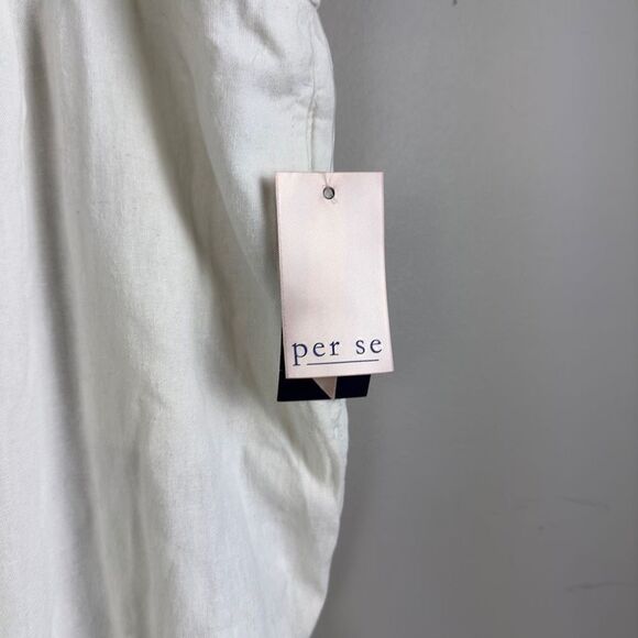 Per se white linen blend wide leg boho beach pants 1X plus size - Picture 2 of 10